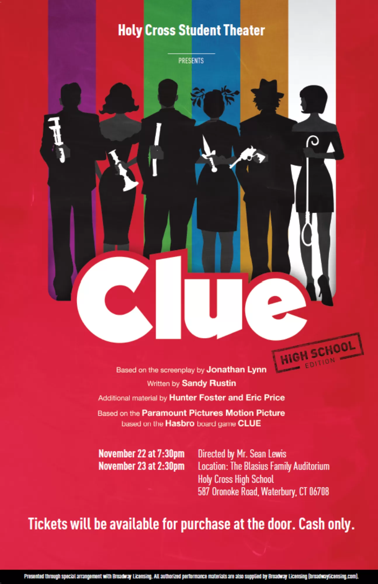 Holy Cross Student Theater to present Whodunit Comedy Classic, Clue